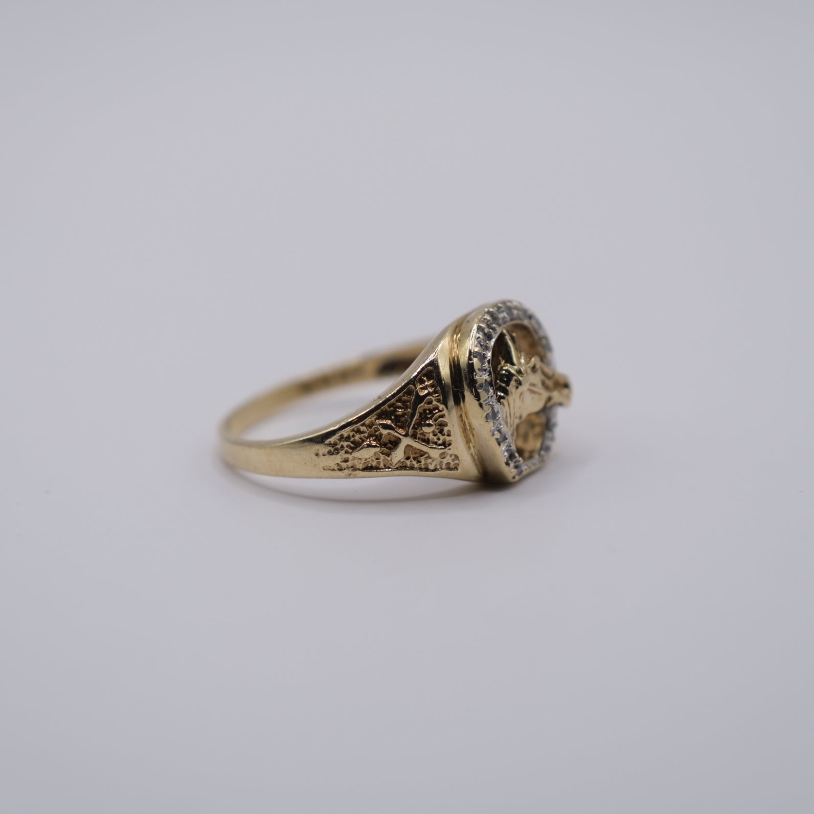 Diamond & Gold Horse Signet Ring